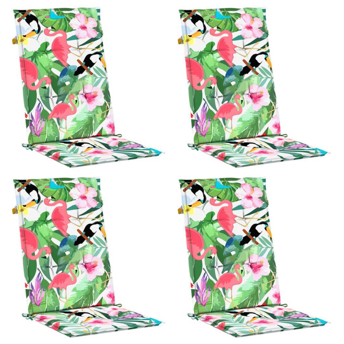 VIDAXL Coussins de chaise a dossier haut lot de 4 multicolore tissu