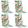 Voir la diapositive 3 : VIDAXL Coussins de chaise a dossier haut lot de 4 multicolore tissu