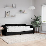 VIDAXL Lit de jour avec matelas noir 90x190 cm tissu