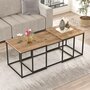 Voir la diapositive 2 : Habitat et Jardin Lot de 3 tables basse en bois  VG9  - 90 x 45 x 44 cm - Pin Atlantique