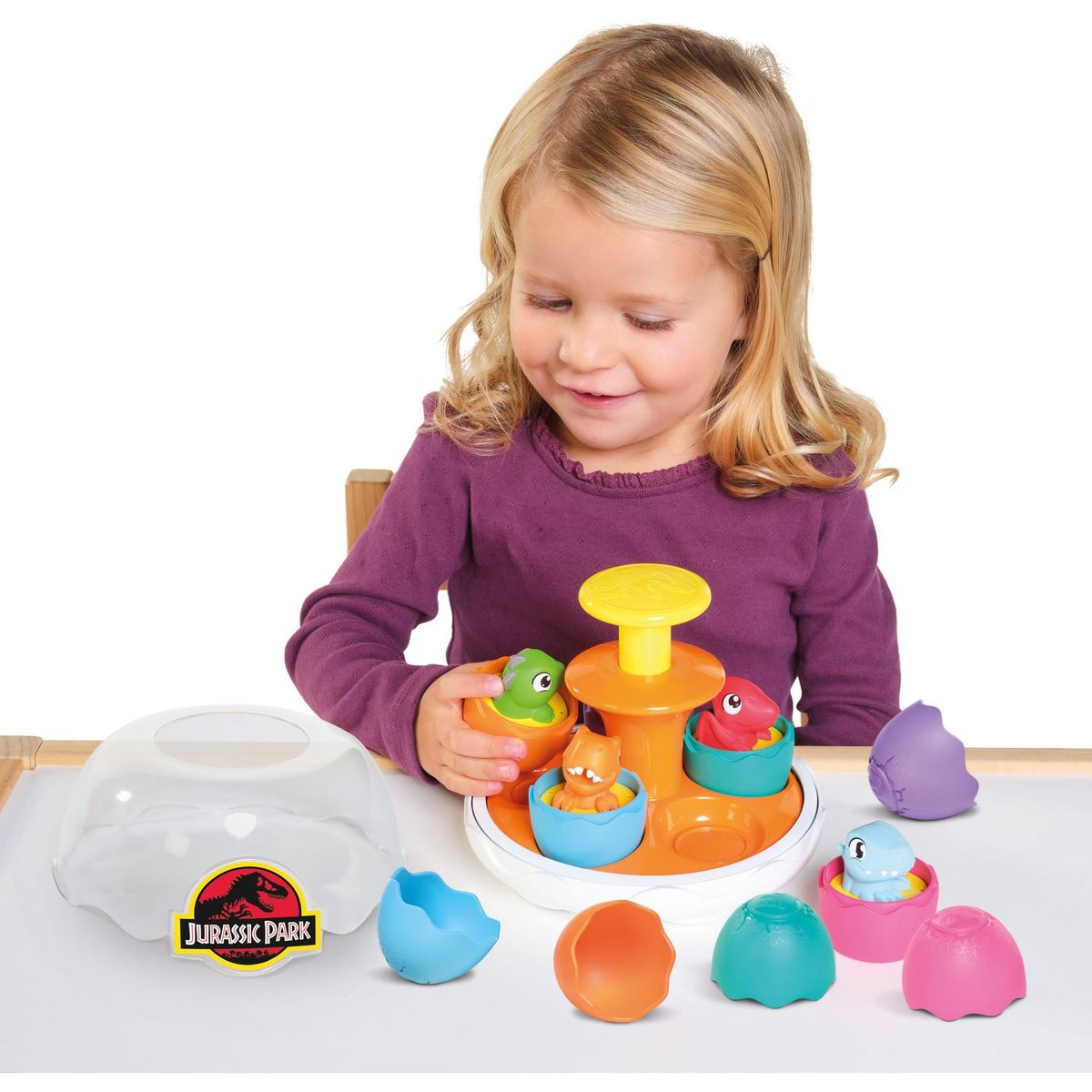 TOMY Jeu d'éveil - Toupie Dino Tourne & Pop