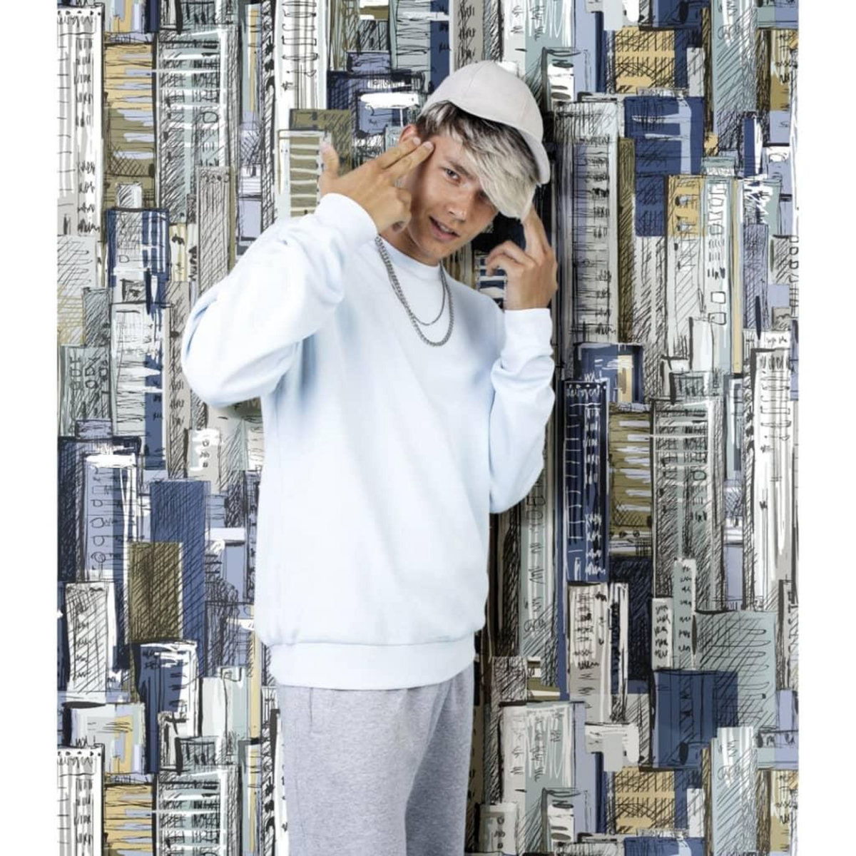 Noordwand Noordwand Papier peint Friends & Coffee Cities and Skyline Bleu