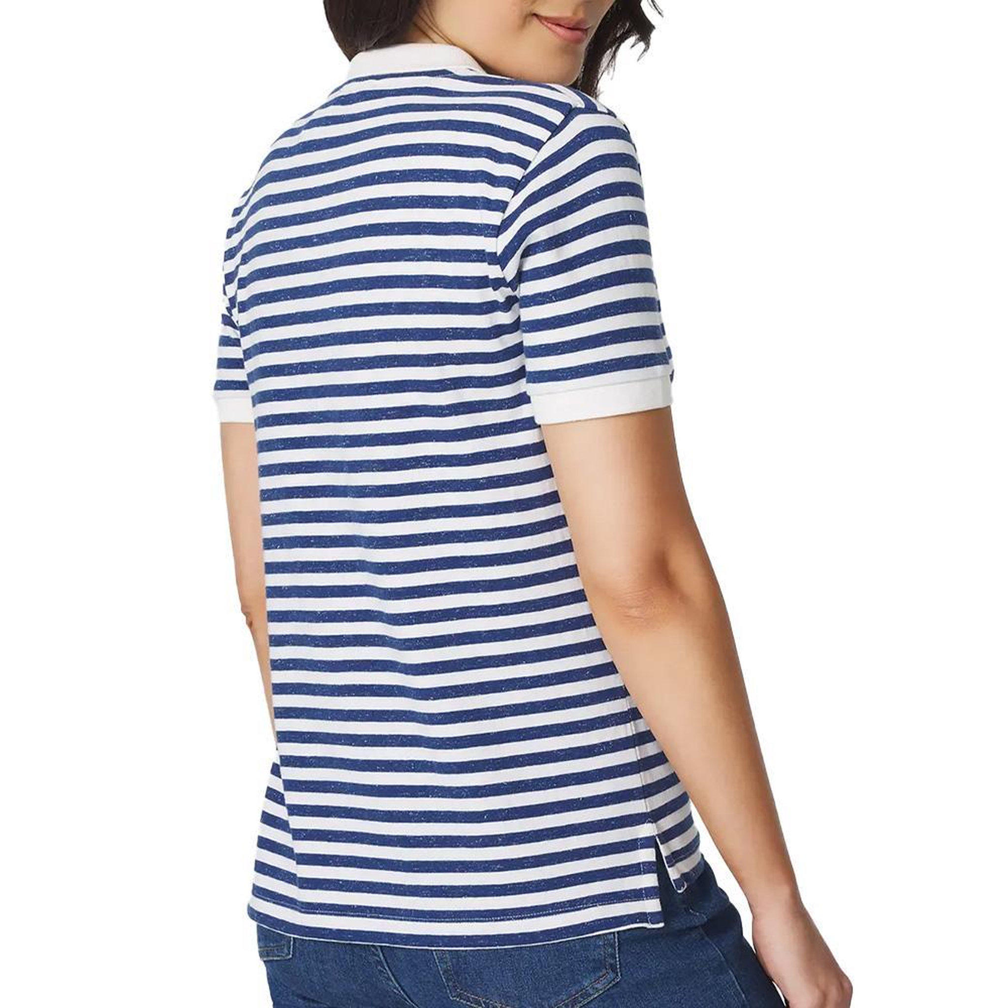 Voir la diapositive 2 : TBS Polo Bleu/Blanc Femme TBS ADIOLPOL