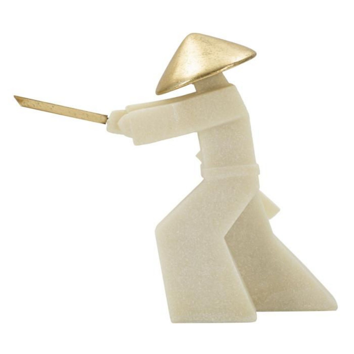 Paris Prix Statuette Déco Samouraï  Toku  30cm Blanc & Or