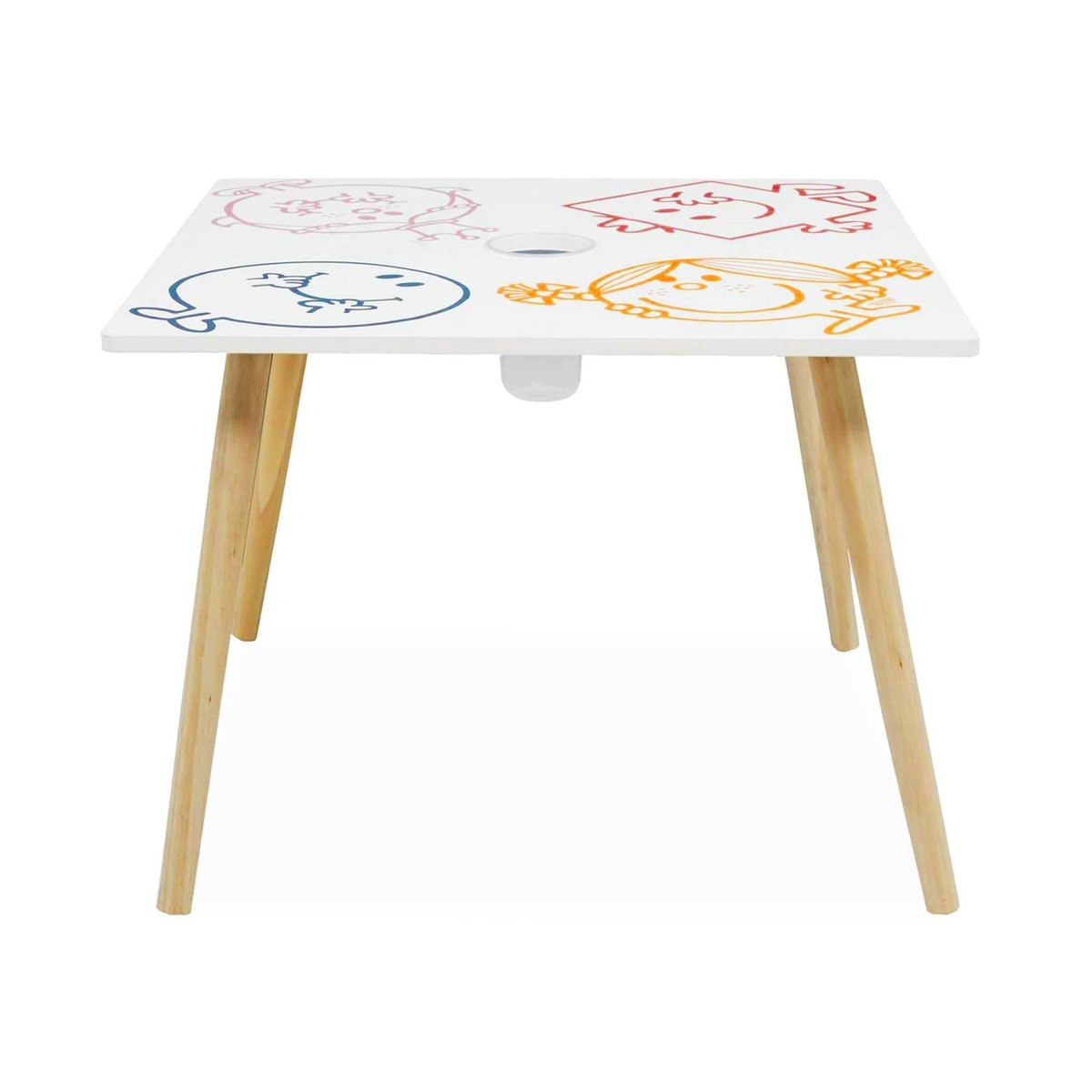 SWEEEK Table avec pot à crayon pour enfant collection Monsieur/Madame