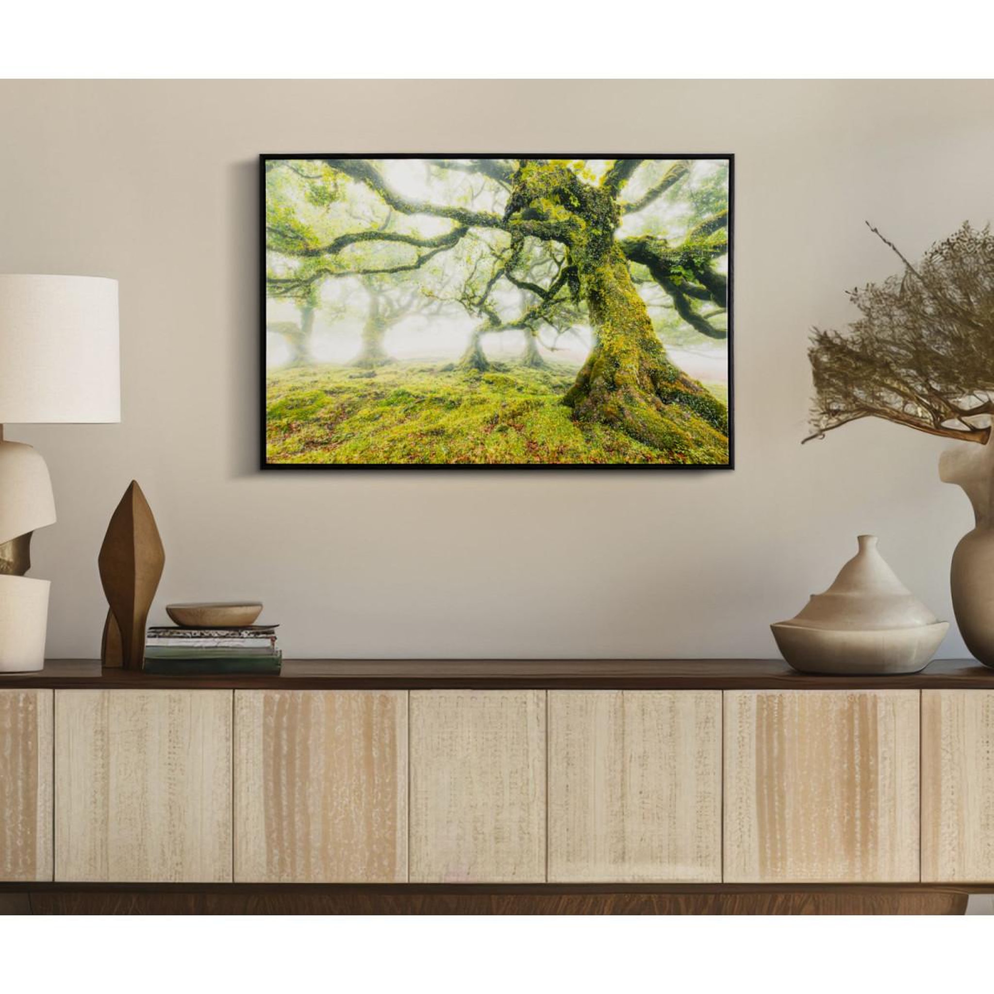 Voir la diapositive 6 : Paris Prix Tableau imprimé  forêt  90x60cm vert