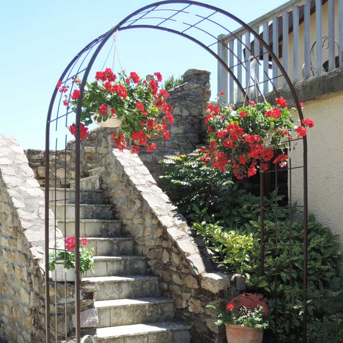 CEMONJARDIN Arche de jardin treillage en fer vieilli tubes carr s