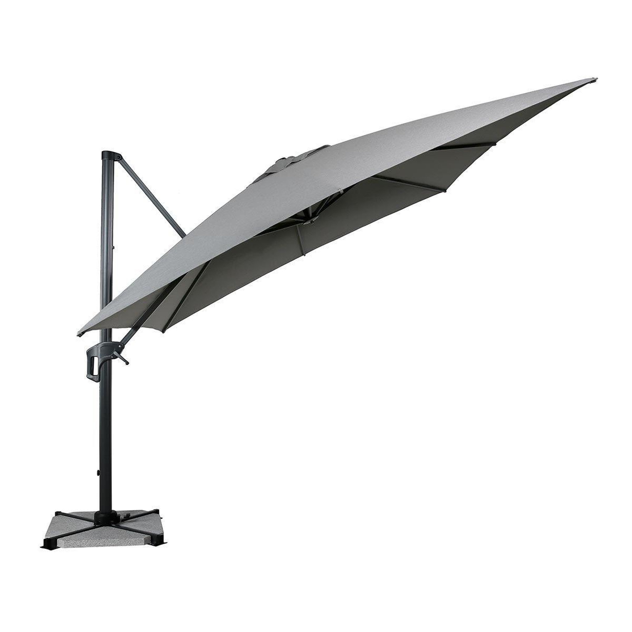Voir la diapositive 2 : Paris Prix Parasol déporté rotatif  grimaud  300cm gris clair