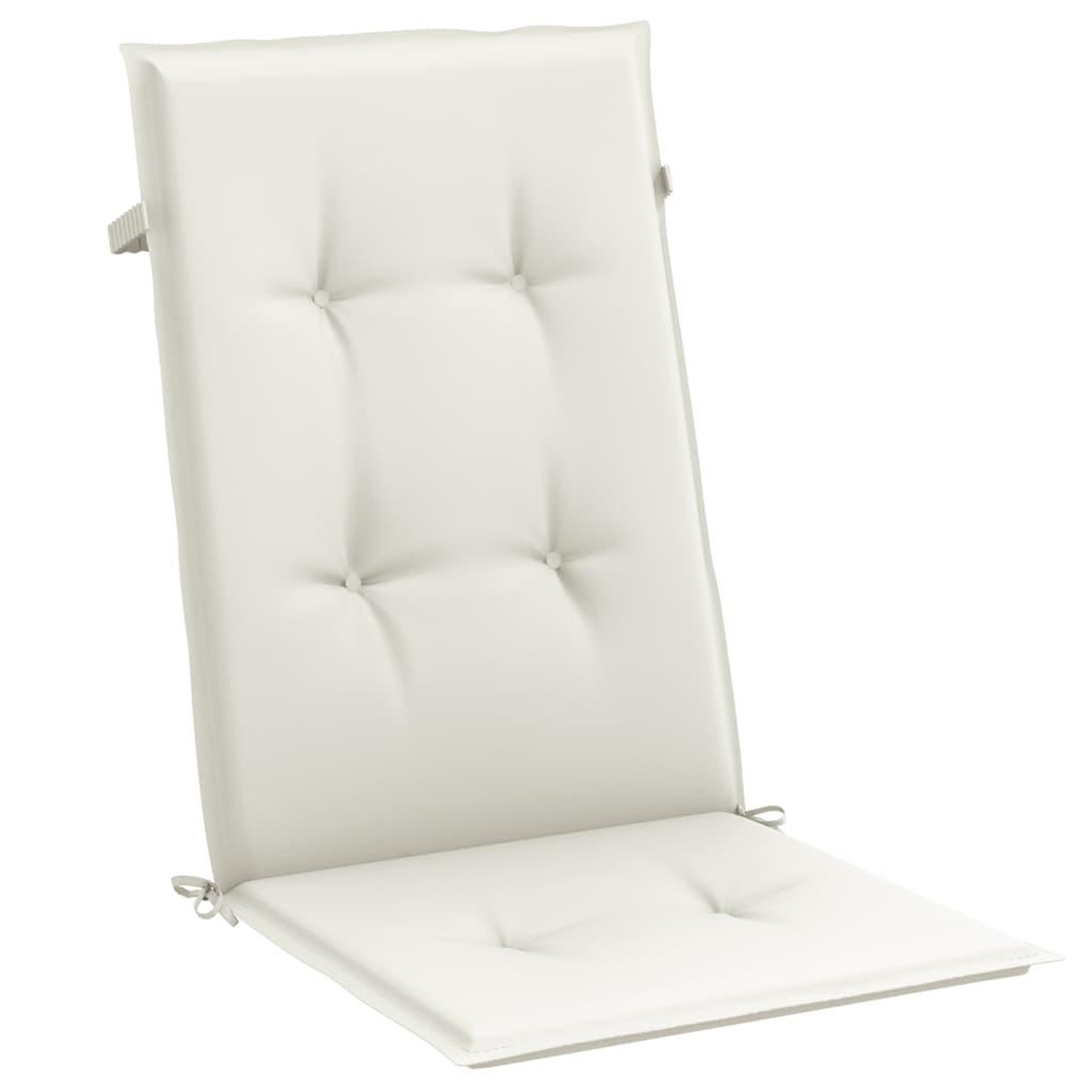Voir la diapositive 5 : VIDAXL Coussins de chaise a dossier haut lot de 4 creme melange tissu