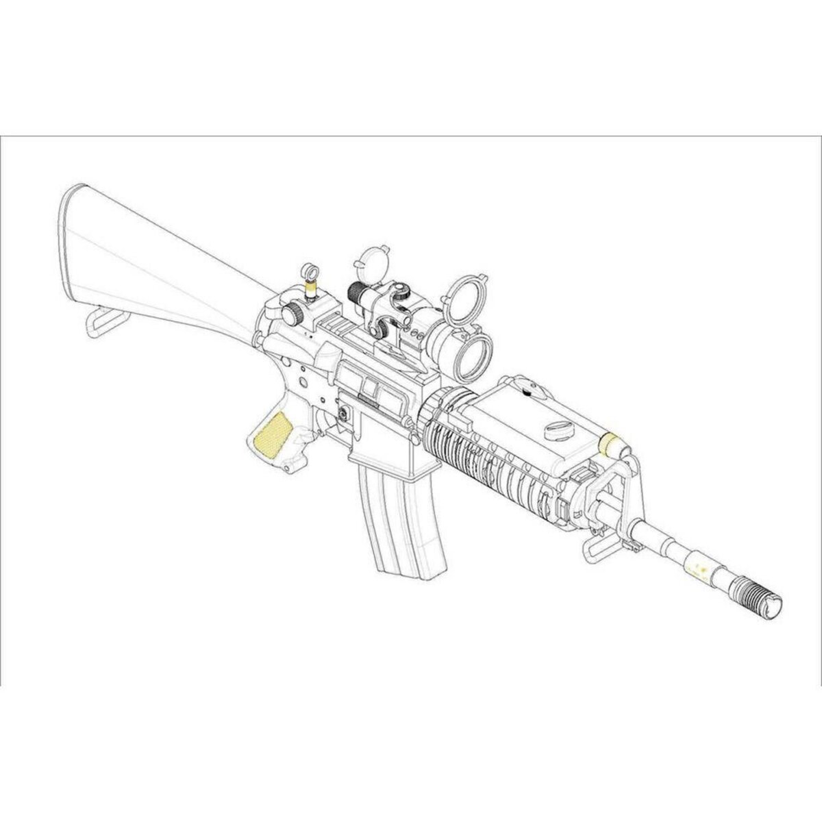 Trumpeter Accessoire militaire : Arme SR16 Famille AR15/M16/M4 pas