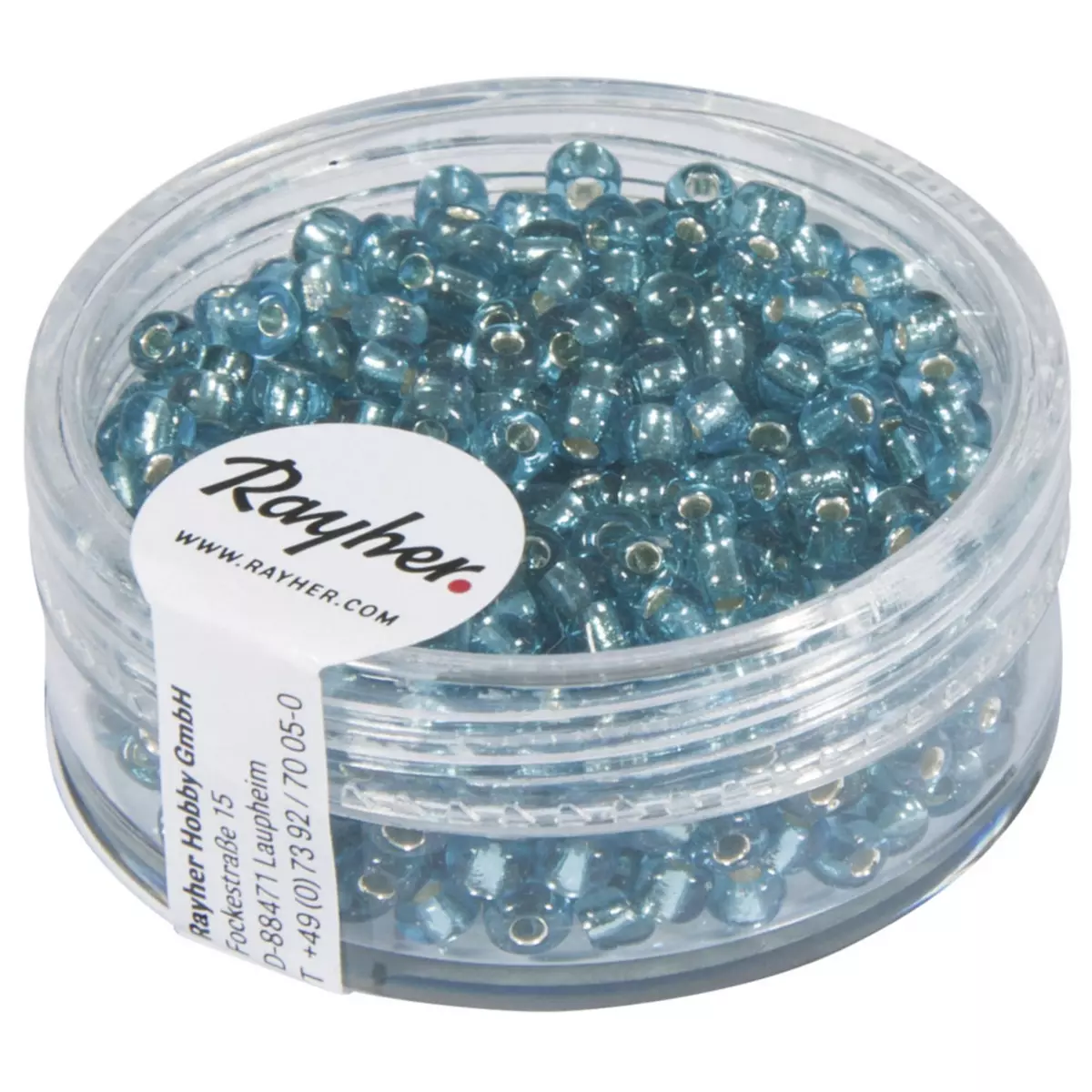 Rayher Perle rocaille garniture argentée Turquoise Ø2,6mm 16 g