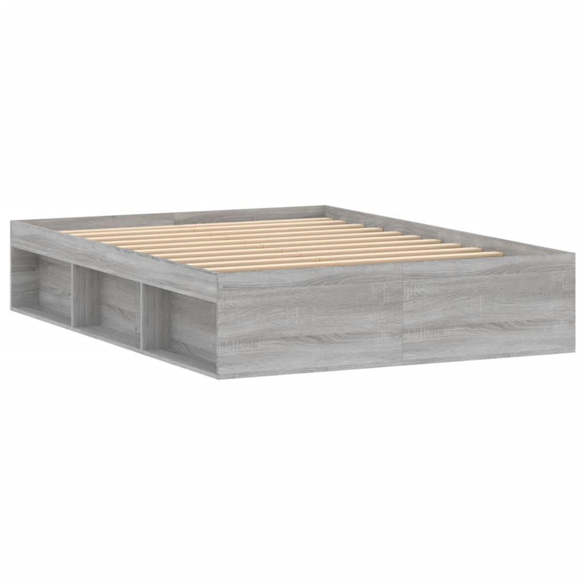 Voir la diapositive 5 : VIDAXL Cadre de lit sans matelas sonoma gris 135x190 cm