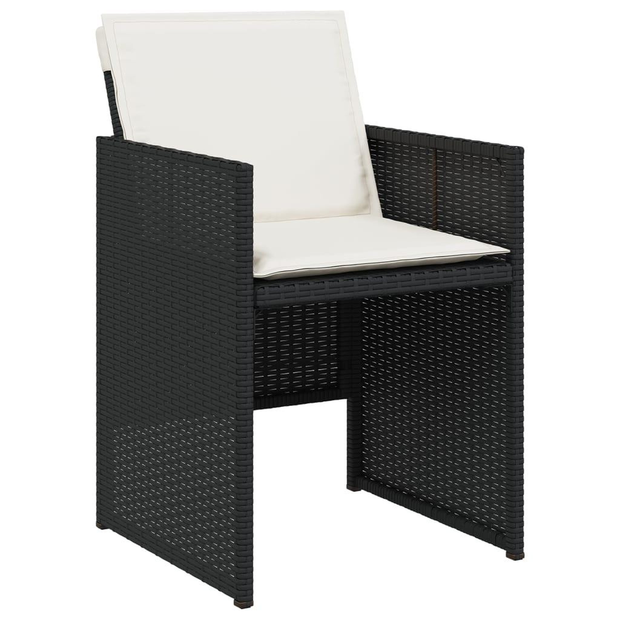 Voir la diapositive 4 : VIDAXL Ensemble a manger de jardin 17 pcs coussins noir resine tressee