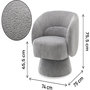 Voir la diapositive 3 : Habitat et Jardin Fauteuil pivotant en tissu bouclette  Franklin  - 74 x 75 x 75 cm - Gris