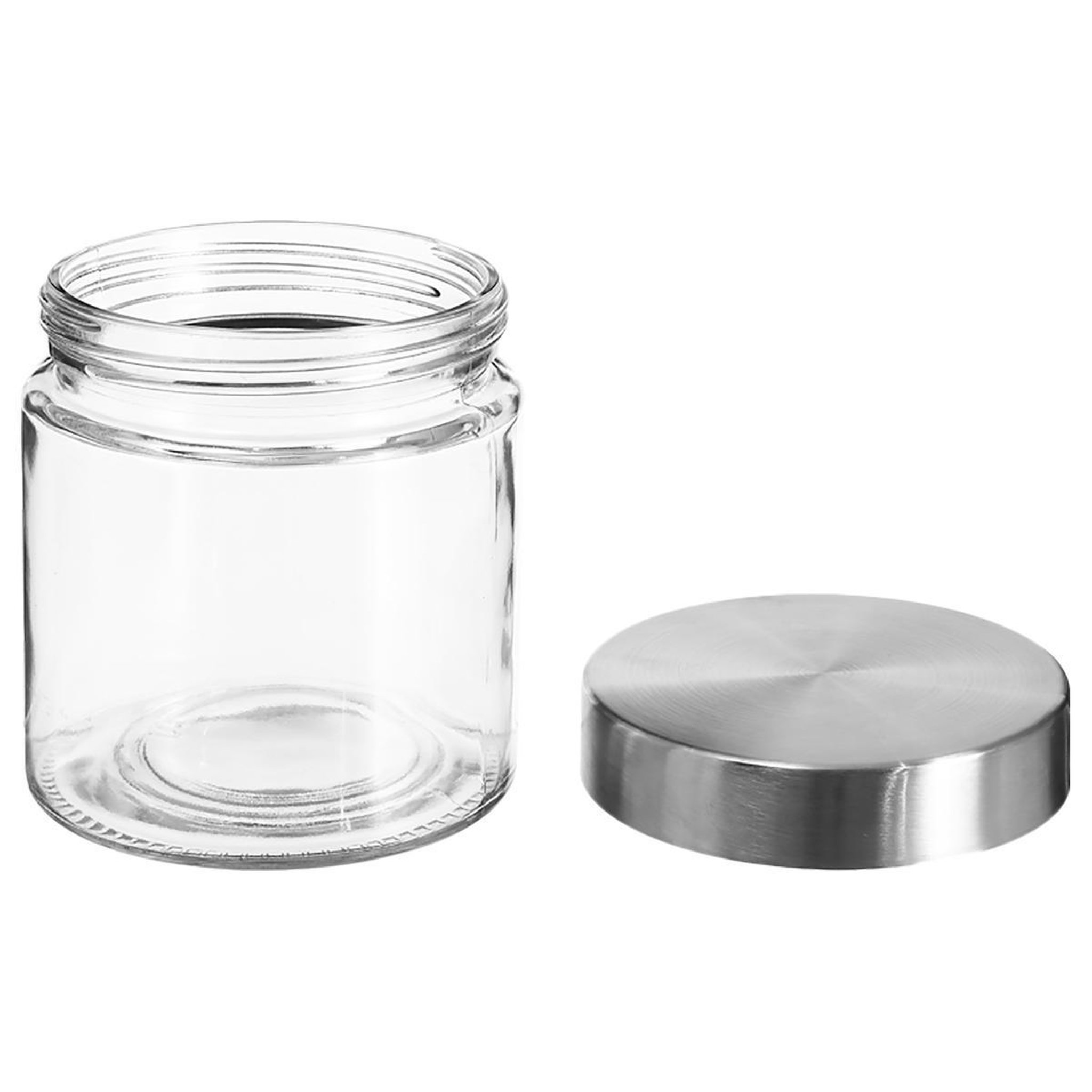 Voir la diapositive 2 : FIVE Bocal en verre  guy  750ml transparent & argent