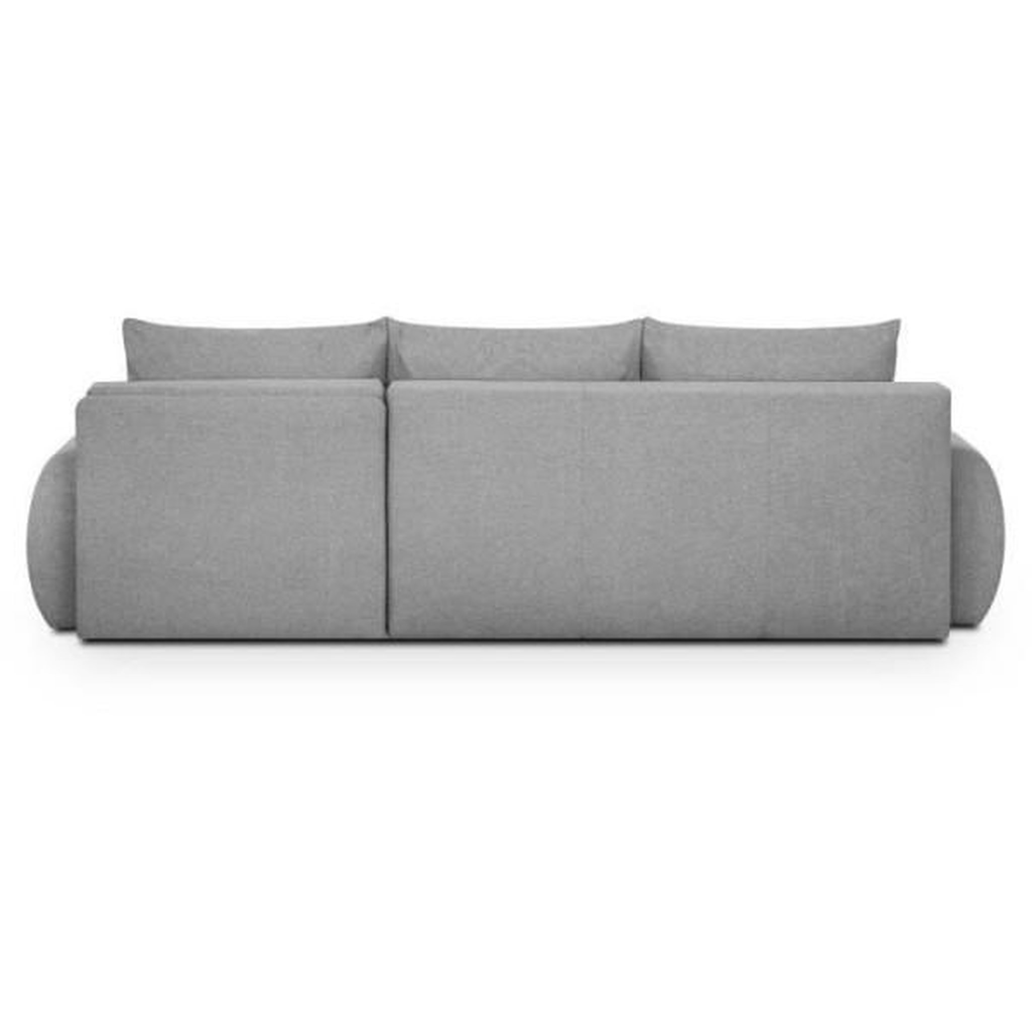 Voir la diapositive 6 : MARKET24 Canapé d'angle gauche convertible MILO 4/5 places - Tissu gris - Coffre de rangement - L 264 x H 84 x P 99/145 cm