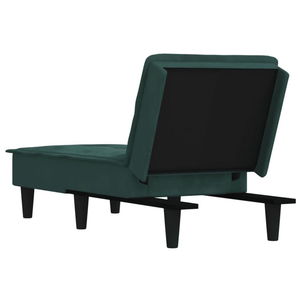 VIDAXL Chaise longue vert fonce velours