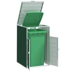 VIDAXL Rangement a roulettes pour poubelles pour bac unique vert acier