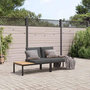 Voir la diapositive 1 : VIDAXL Salon de jardin 2 pcs avec coussins noir aluminium