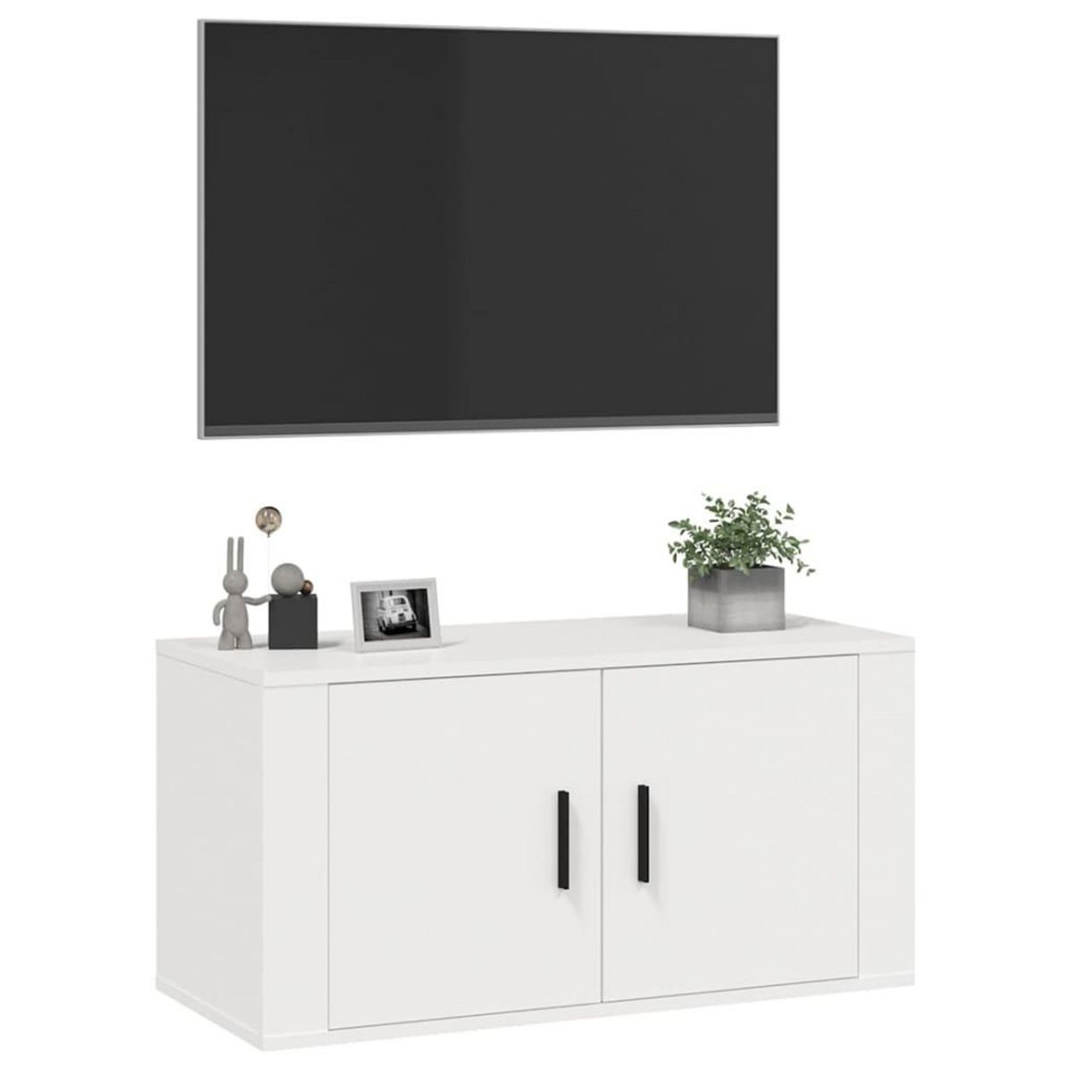 VIDAXL Meuble TV mural Blanc 80x34,5x40 cm