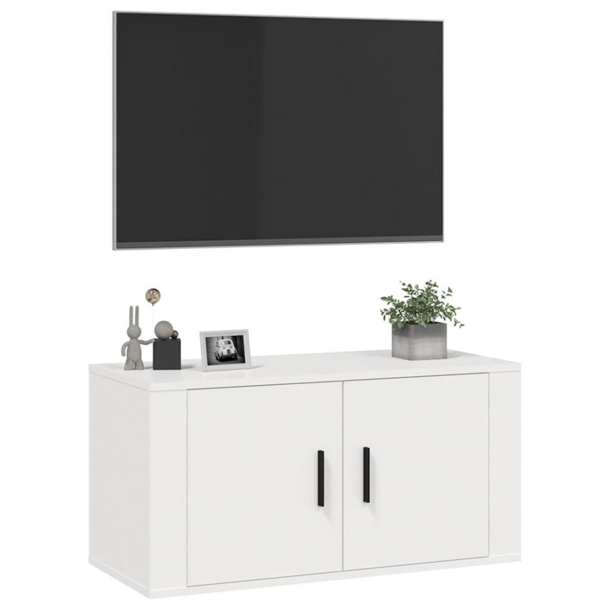 VIDAXL Meuble TV mural Blanc 80x34,5x40 cm
