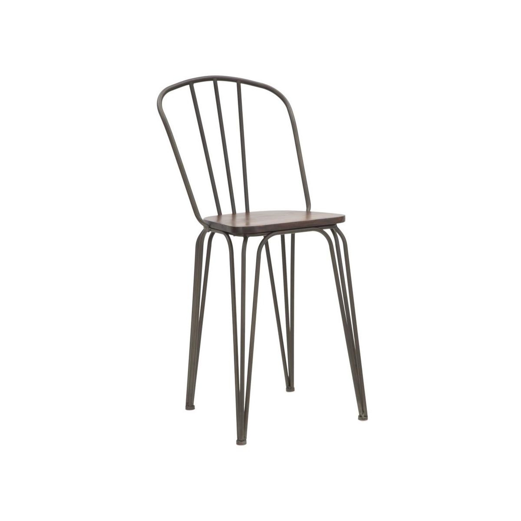 Voir la diapositive 2 : Paris Prix Lot de 2 chaises de bar industriel  harlem  102cm gris foncé