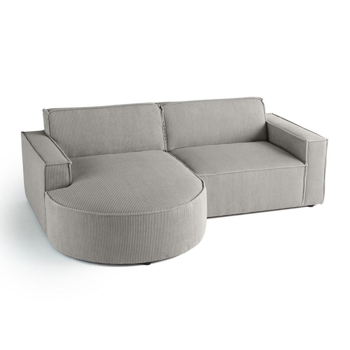 LISA DESIGN Spiaggia - canapé d'angle gauche - 4 places - en velours côtelé