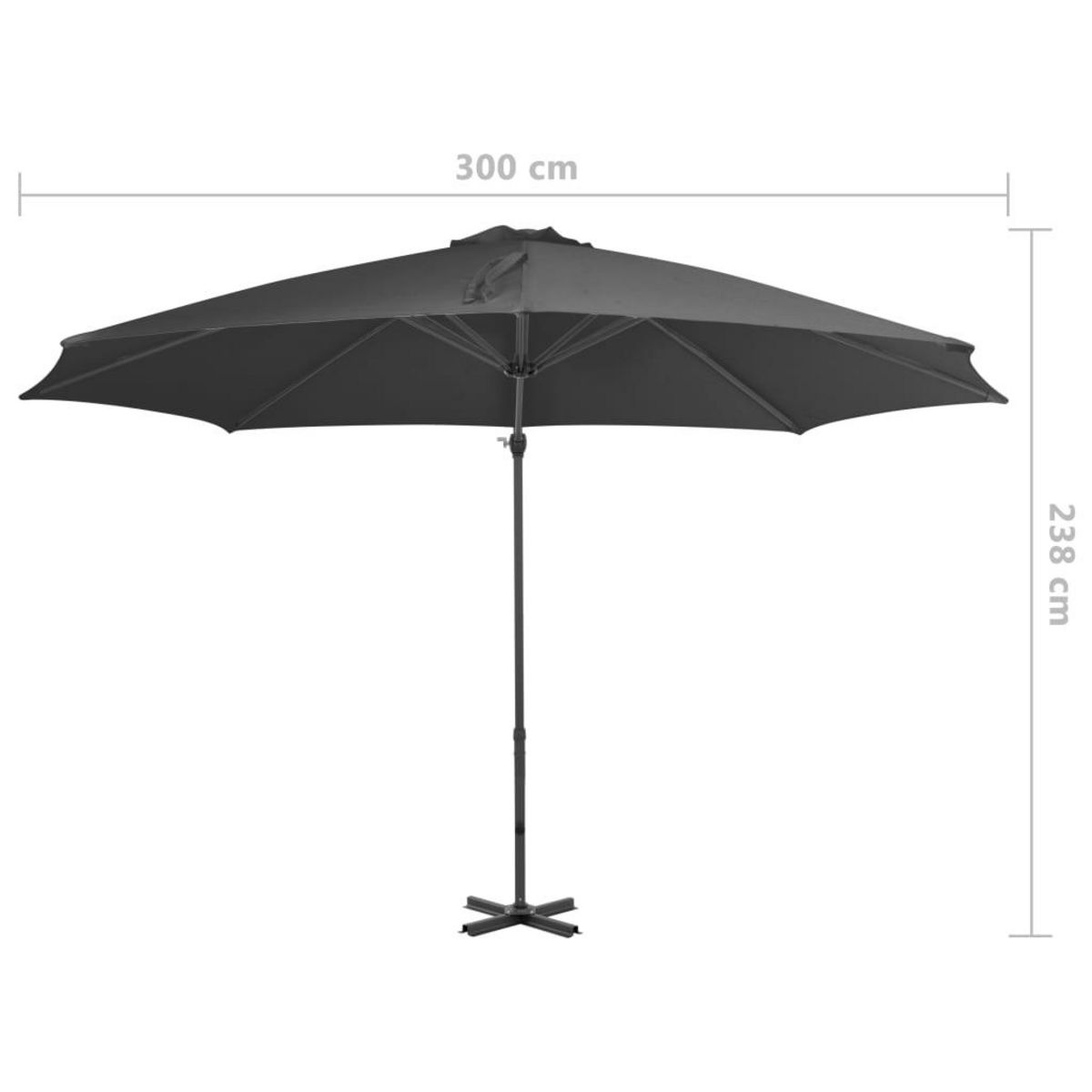 VIDAXL Parasol de jardin en porte-a-faux et poteau en aluminium