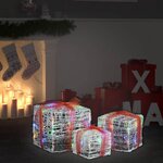 VIDAXL Boîtes-cadeaux de Noël decoratives 3 pcs Acrylique colorees