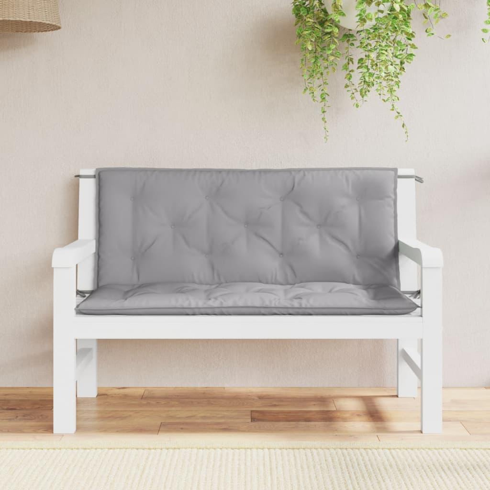 VIDAXL Coussins de banc jardin lot de 2 gris 120x50x7 cm tissu Oxford