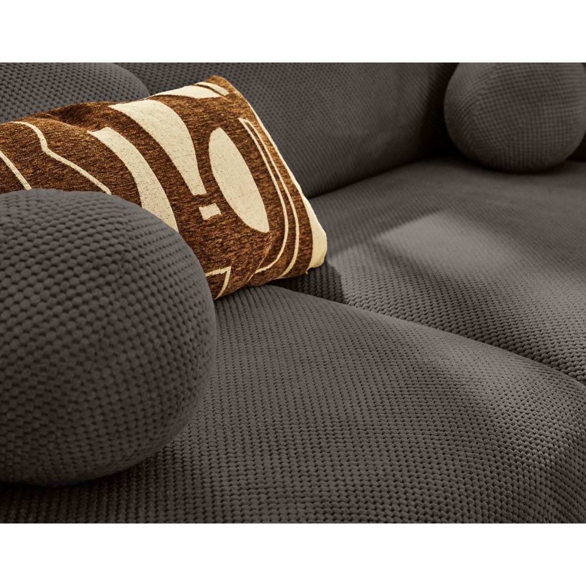 LISA DESIGN Charles - canapé droit 4 places en velours texturé