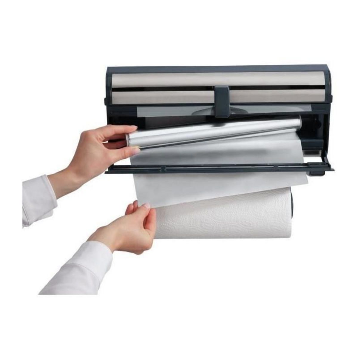 Leifheit LEIFHEIT Distributeur essuie tout papier aluminium film Parat Royal 25793 Leifheit devidoir mural pratique 3 rouleaux lames tran