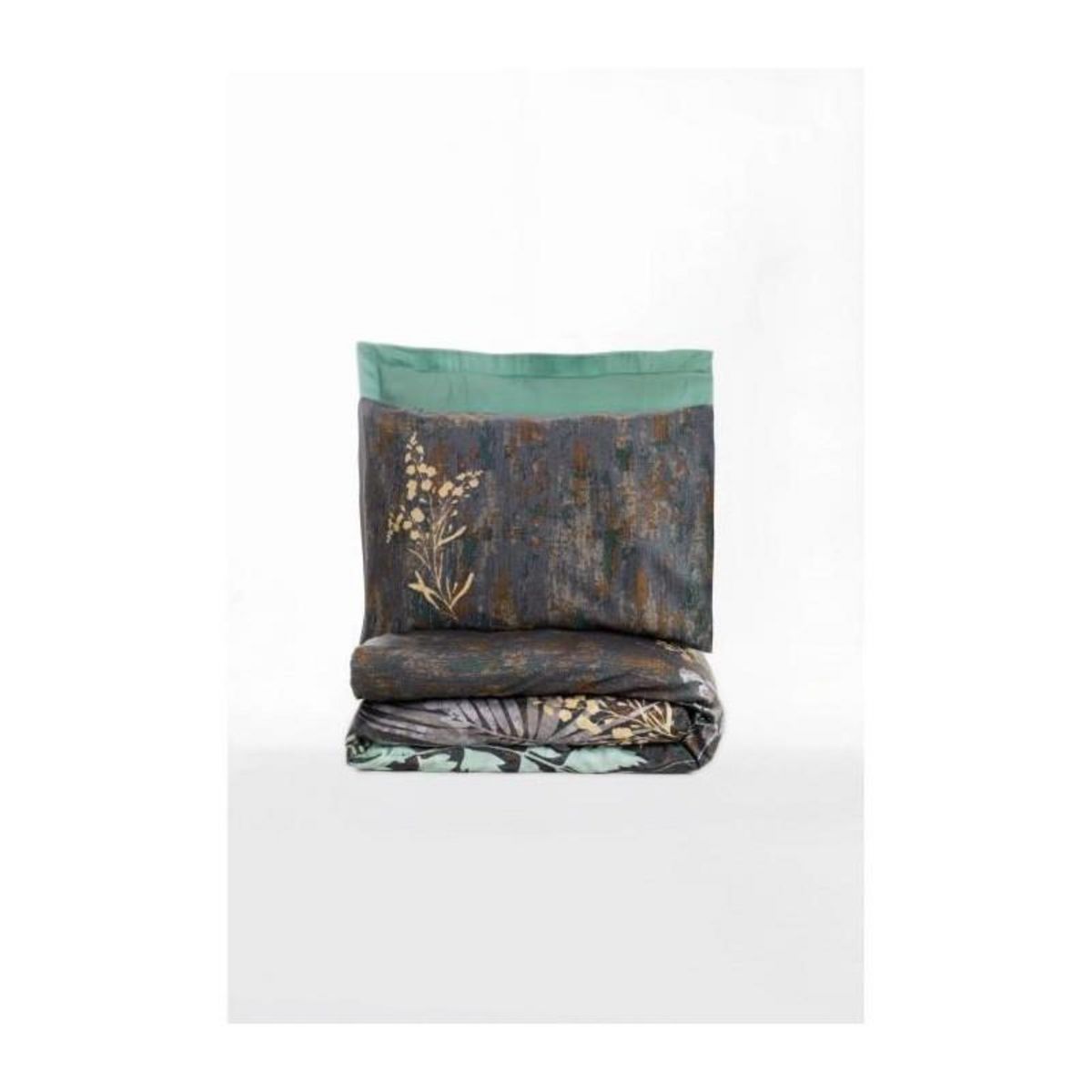 GENERIQUE Parure de lit - 129CTN63944 - 1 housse de couette 220 x 240 cm + 2 taies d'oreiller 60 x 60 cm - Satiné 100% coton - Menthe