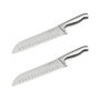 Voir la diapositive 1 : NIROSTA Ensemble de 2 Couteaux de cuisine Santoku lame de 18 cm Nirosta Star