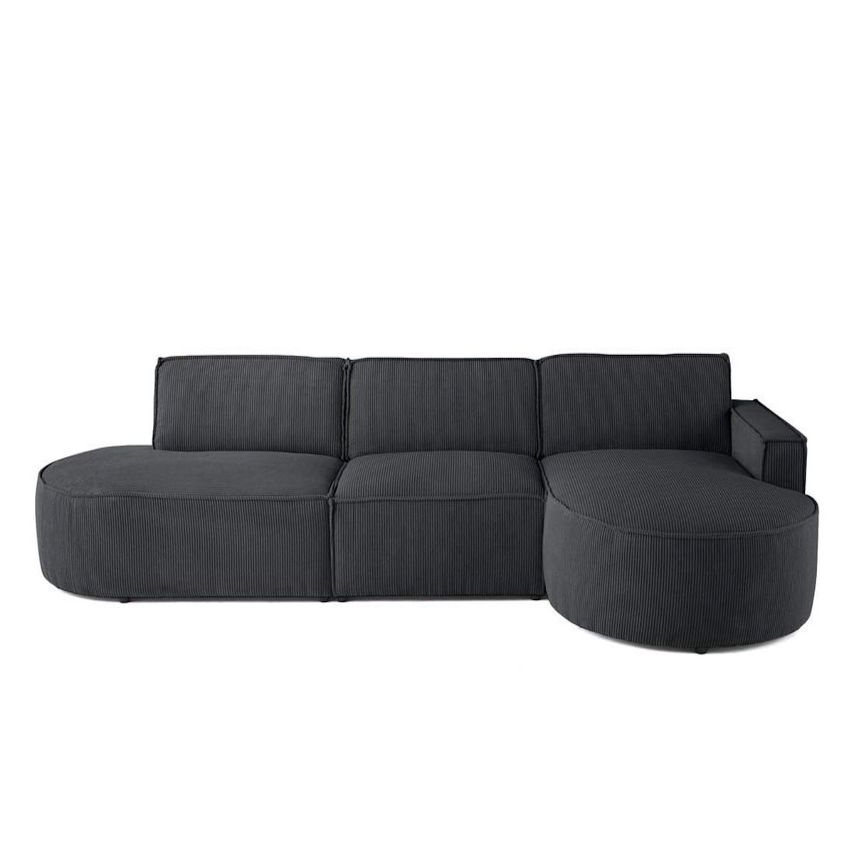 LISA DESIGN Spiaggia - canapé d'angle droit - forme arrondie - 5 places - en velours côtelé