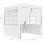 Voir la diapositive 6 : VIDAXL Tente de reception avec parois laterales 2,5x2,5m Blanc 90 g/m^2