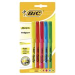 BIC Surligneurs pointe biseautée couleurs fluo assorties x5