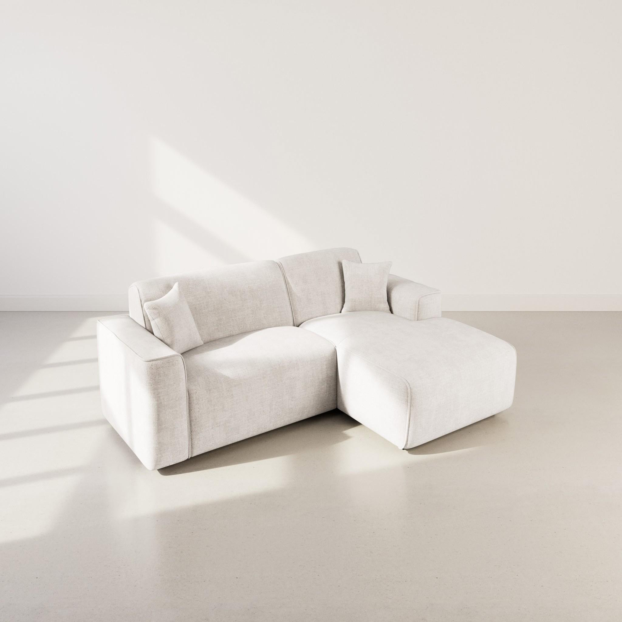 Voir la diapositive 5 : BEST MOBILIER Lison - canapé d'angle droit 4 places en velours texturé