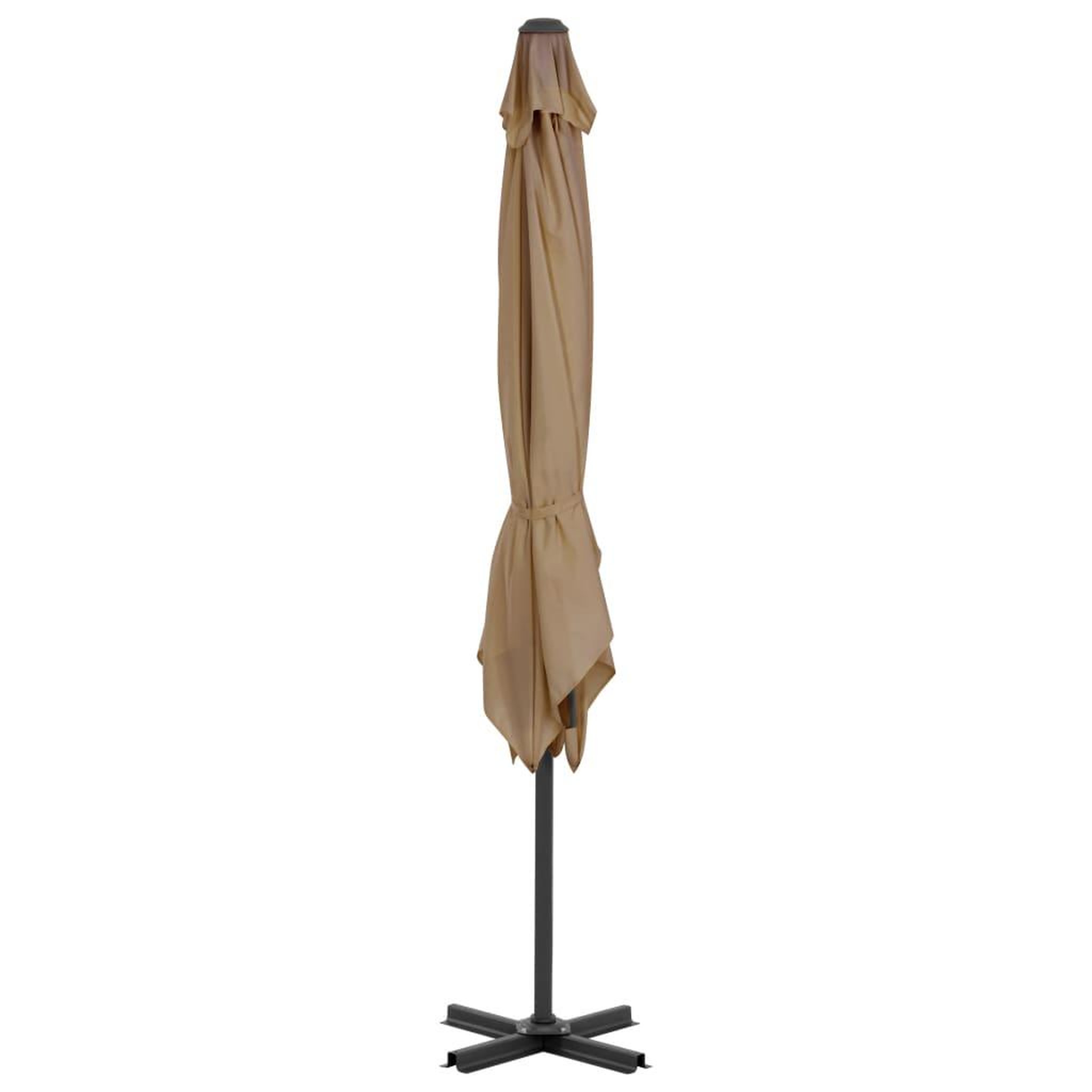 Voir la diapositive 3 : VIDAXL Parasol de jardin avec base portable taupe
