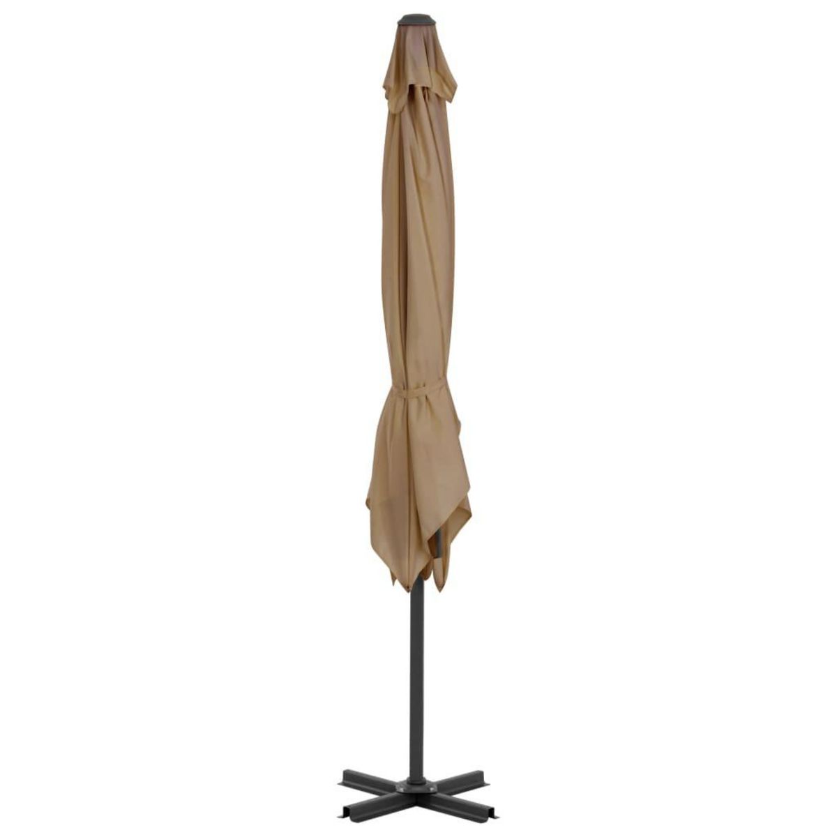 VIDAXL Parasol de jardin avec base portable taupe