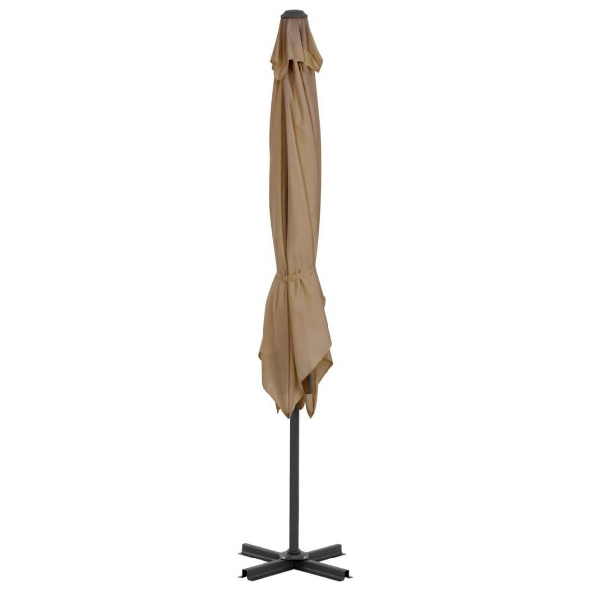 VIDAXL Parasol de jardin avec base portable taupe