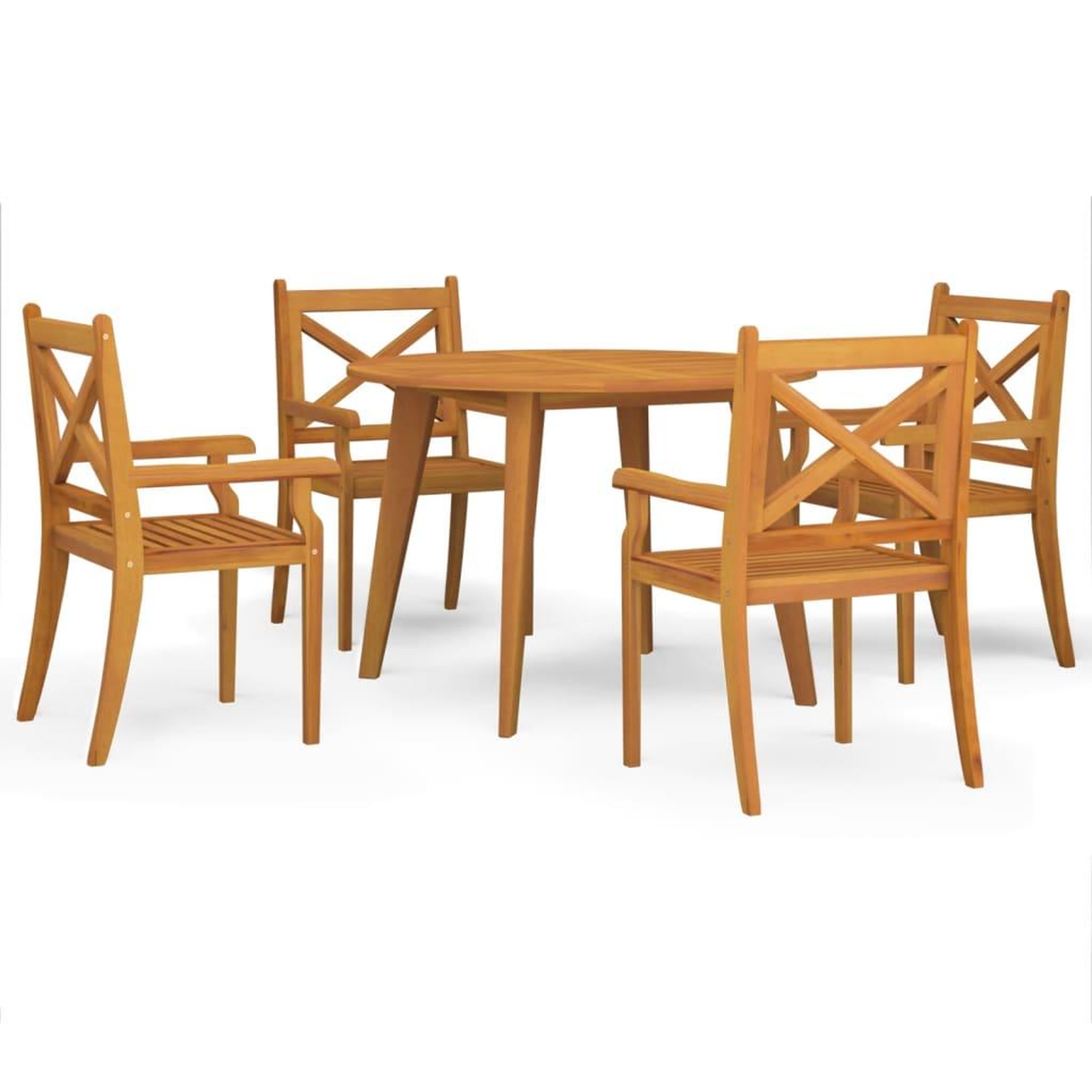Voir la diapositive 2 : VIDAXL Ensemble a manger de jardin 5 pcs Bois d'acacia solide