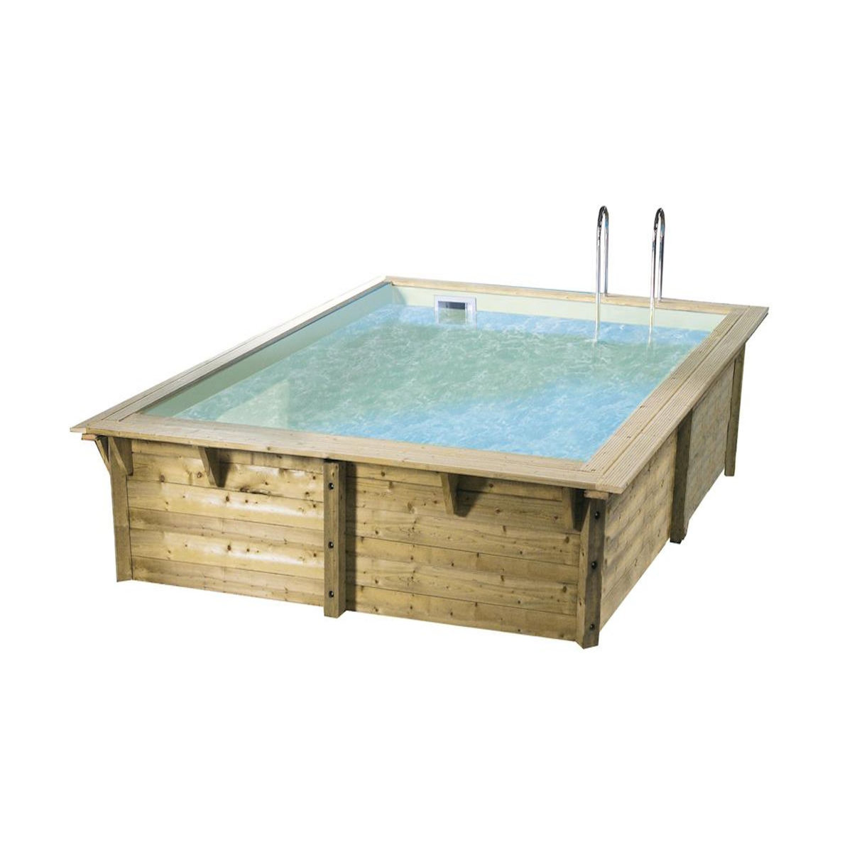 Ubbink Piscine bois Azura 3,00 x 3,00 x 1,26 m - Liner beige - Ubbink
