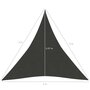VIDAXL Voile d'ombrage 160 g/m^2 Anthracite 3x3x3 m PEHD
