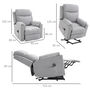 Voir la diapositive 3 : HOMCOM Fauteuil de relaxation électrique - fauteuil releveur inclinable avec repose-pied ajustable et télécommande - tissu aspect lin gris clair