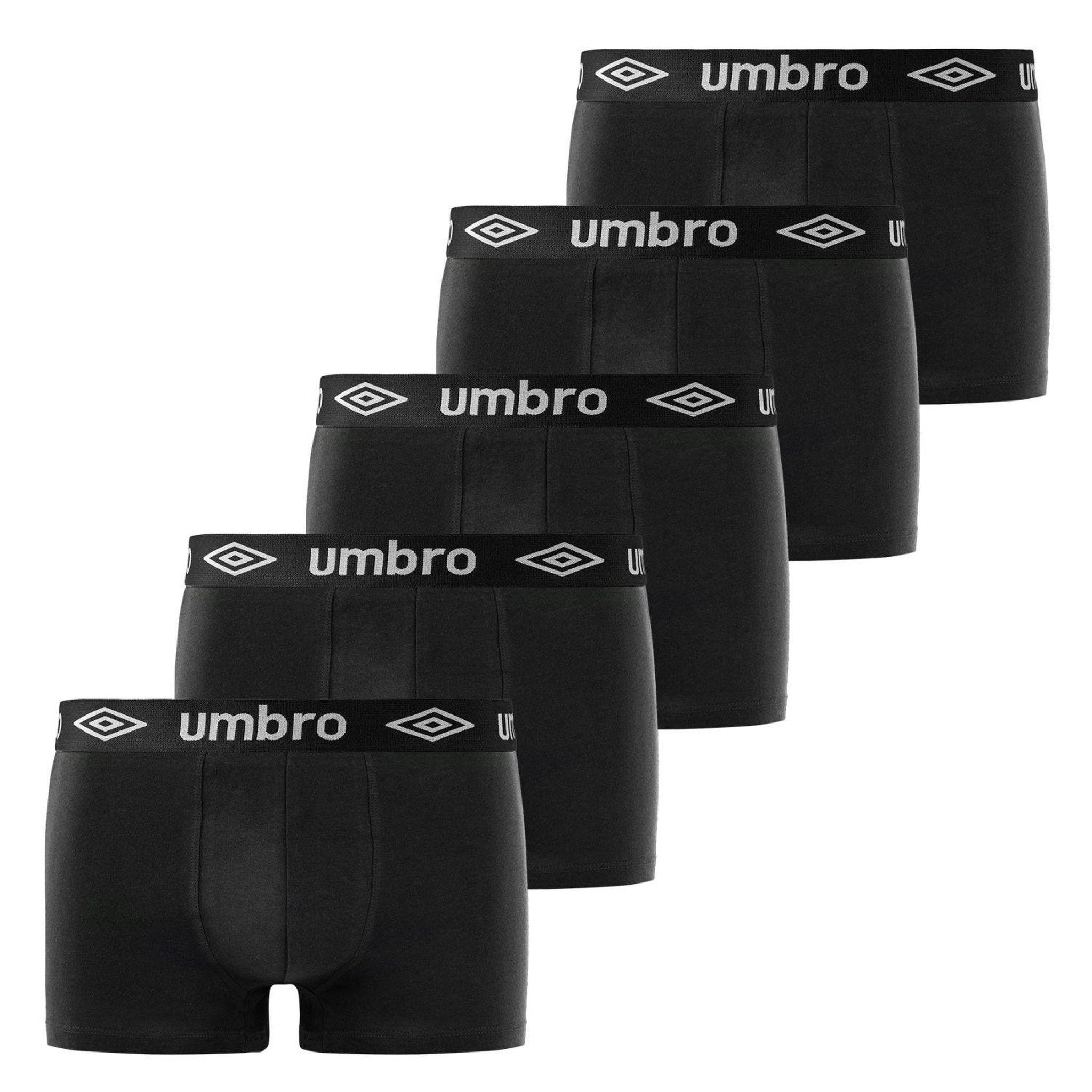 UMBRO Lot de 5 Boxers coton homme. Coloris disponibles : Noir