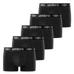 UMBRO Lot de 5 Boxers coton homme. Coloris disponibles : Noir