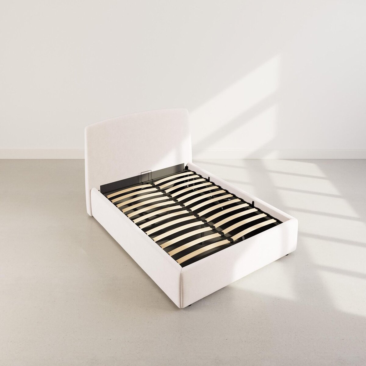 BEST MOBILIER Juliette - lit coffre - 160x200 cm - en velours côtelé