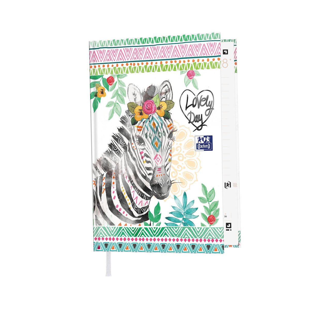 OXFORD Agenda scolaire journalier 12x18cm Boho Chic Zèbre 2023-2024