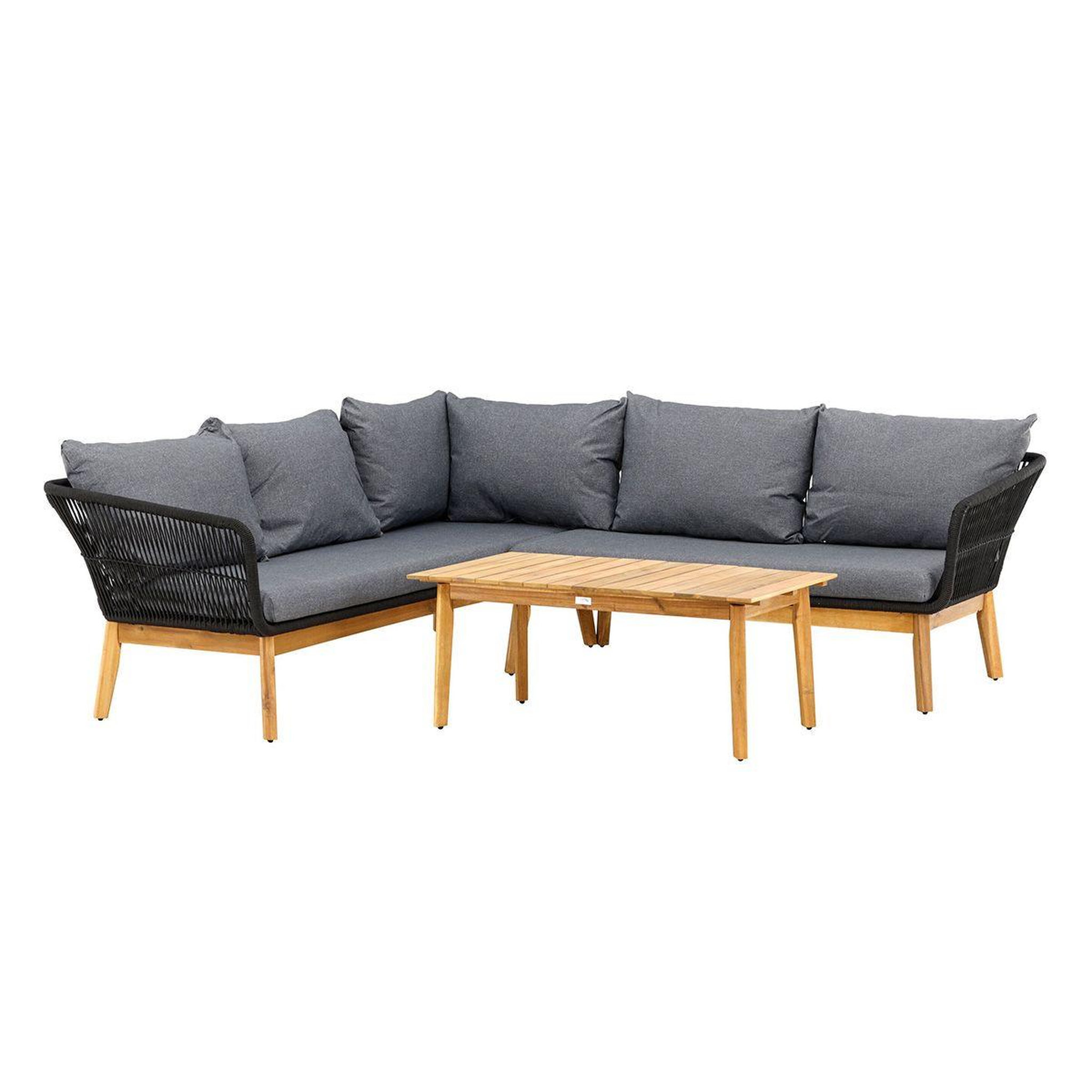 Paris Prix Salon d'Angle de Jardin en Bois  Chania  210cm Noir